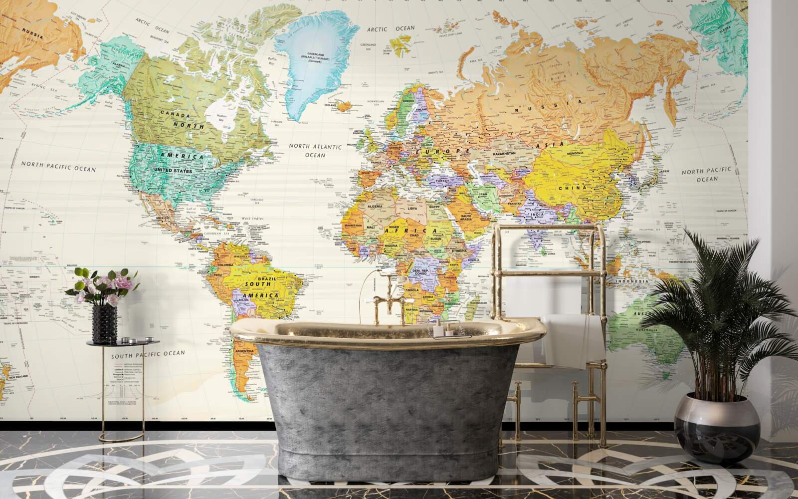 Papier peint carte mondiale de la terre