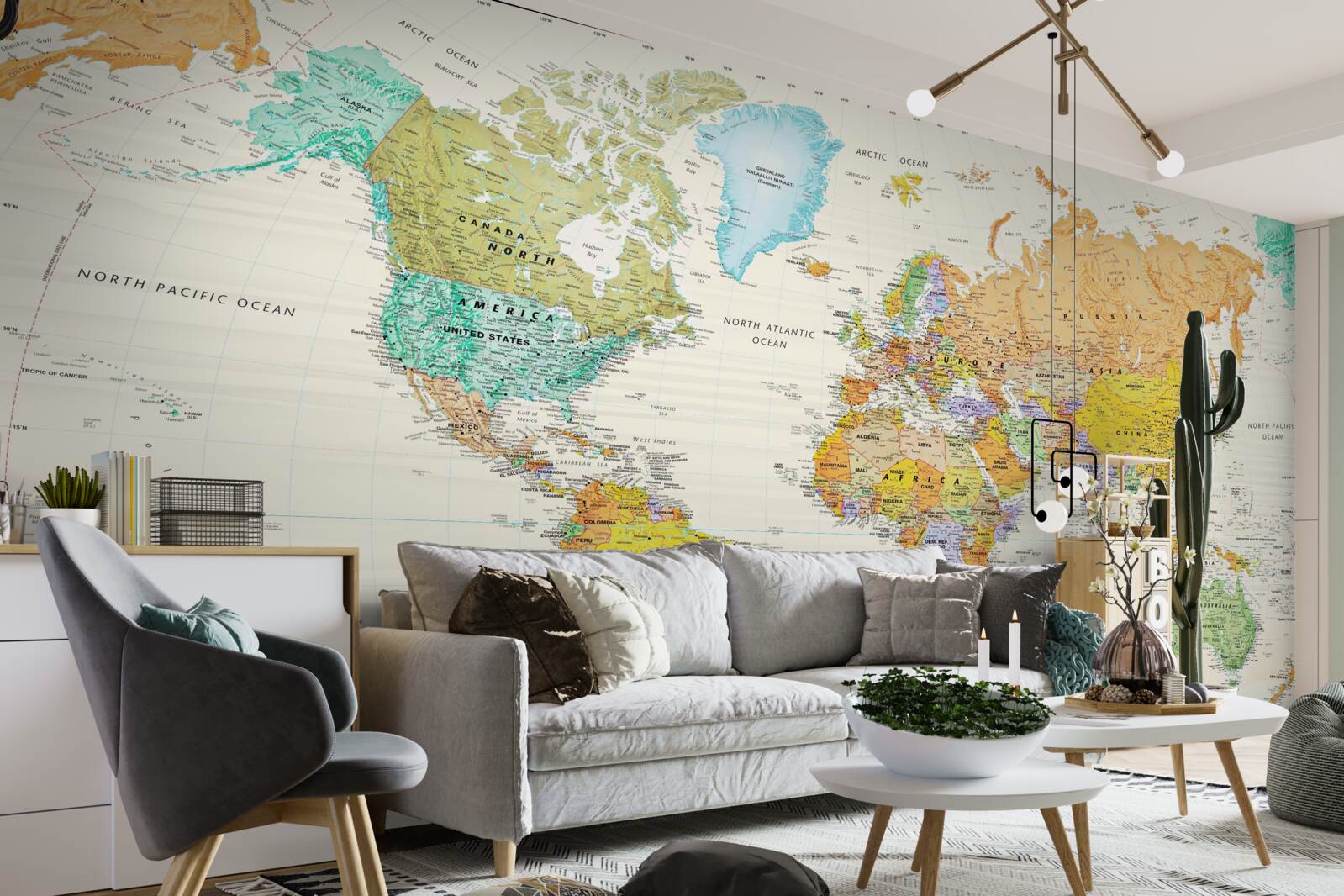 Papier peint carte mondiale de la terre