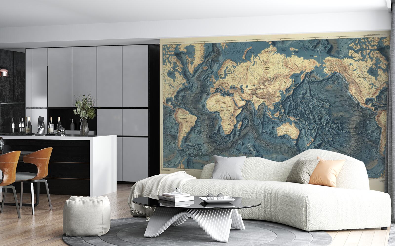 Papier peint plancher océanique en relief