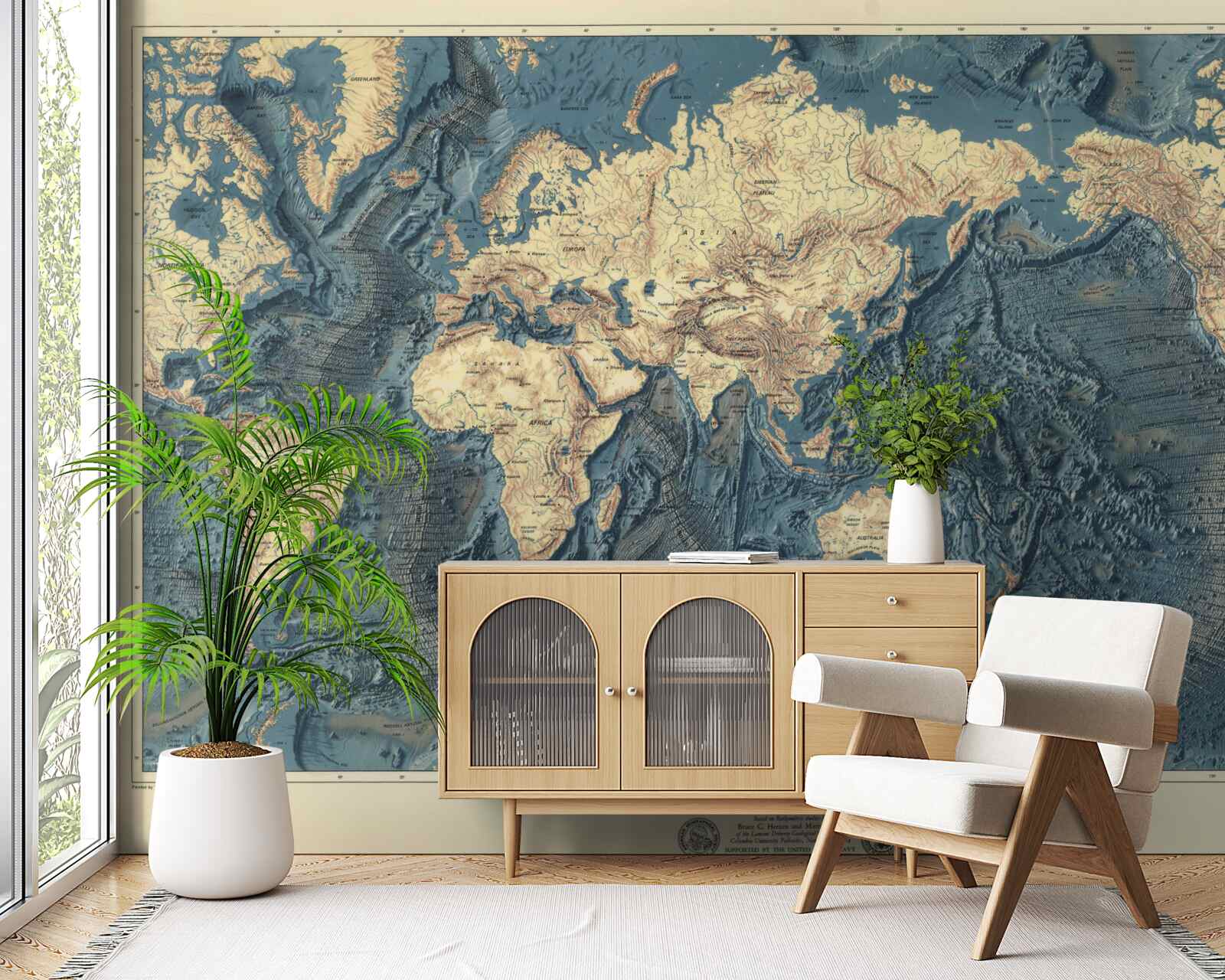 Papier peint plancher océanique en relief