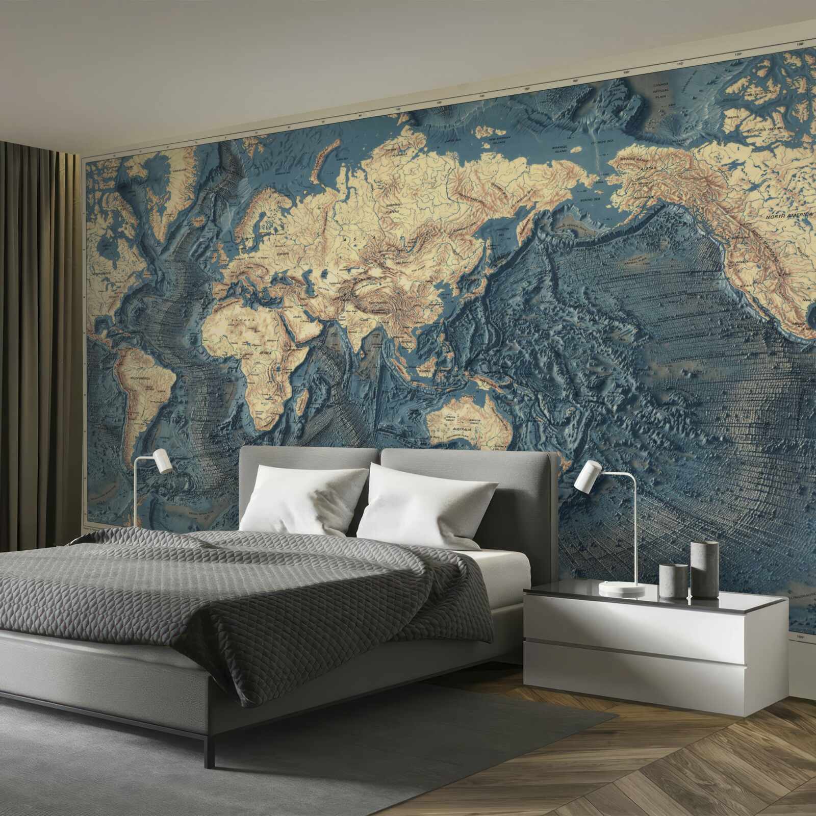 Papier peint plancher océanique en relief