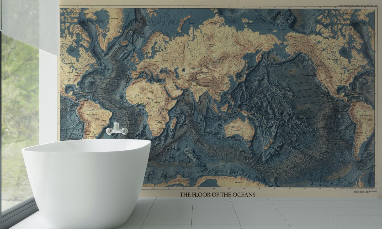 Papier peint plancher océanique en relief