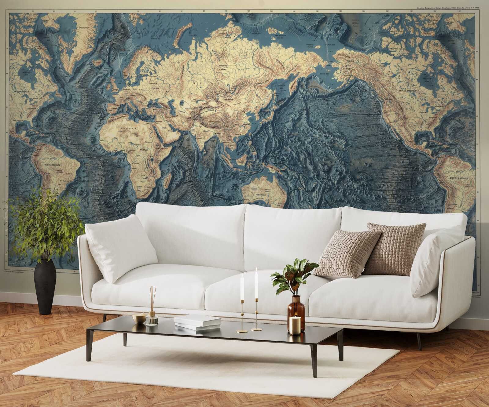 Papier peint plancher océanique en relief