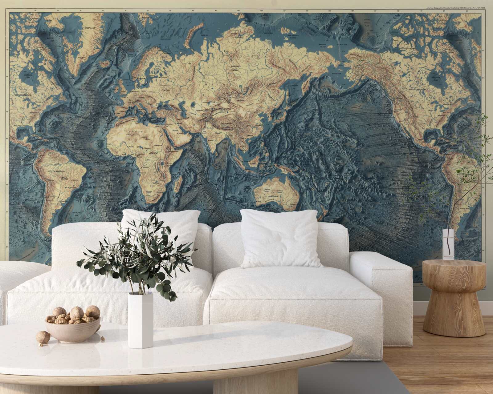 Papier peint plancher océanique en relief