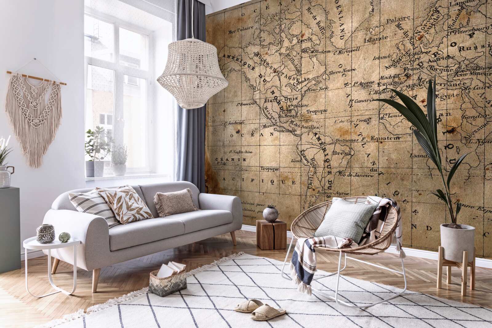 Papier peint fragment de cartographie ancienne