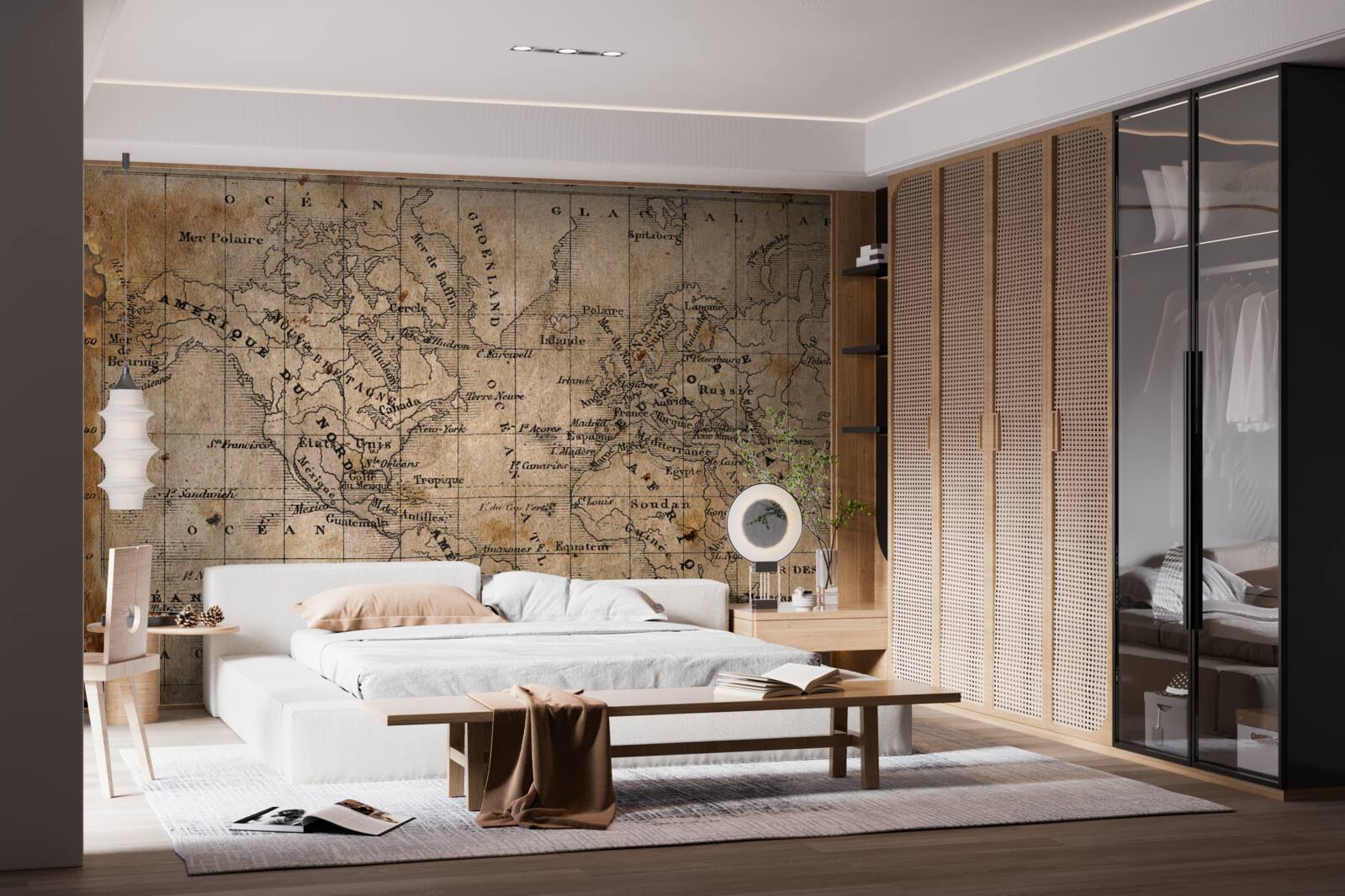 Papier peint fragment de cartographie ancienne