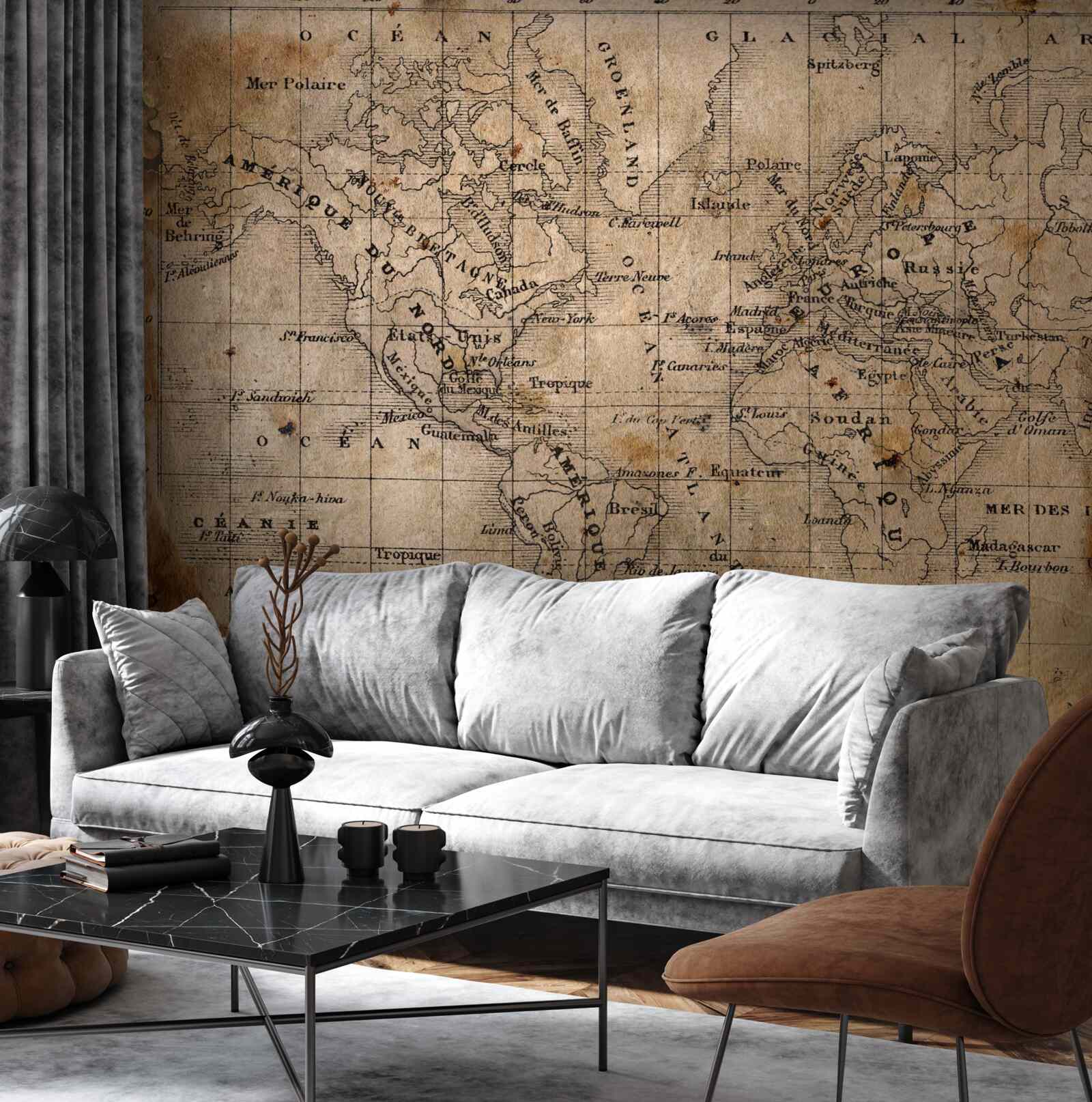 Papier peint fragment de cartographie ancienne