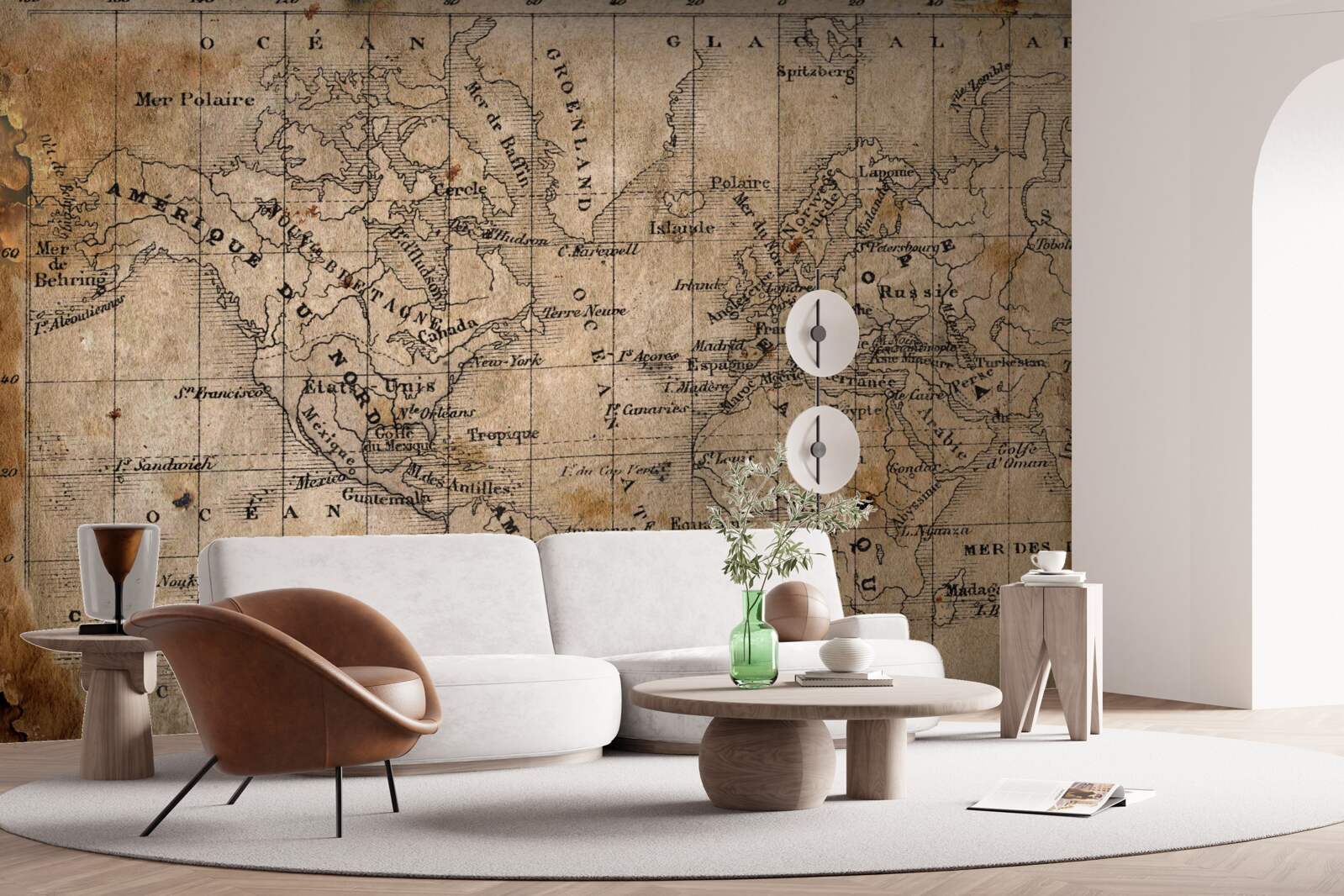 Papier peint fragment de cartographie ancienne