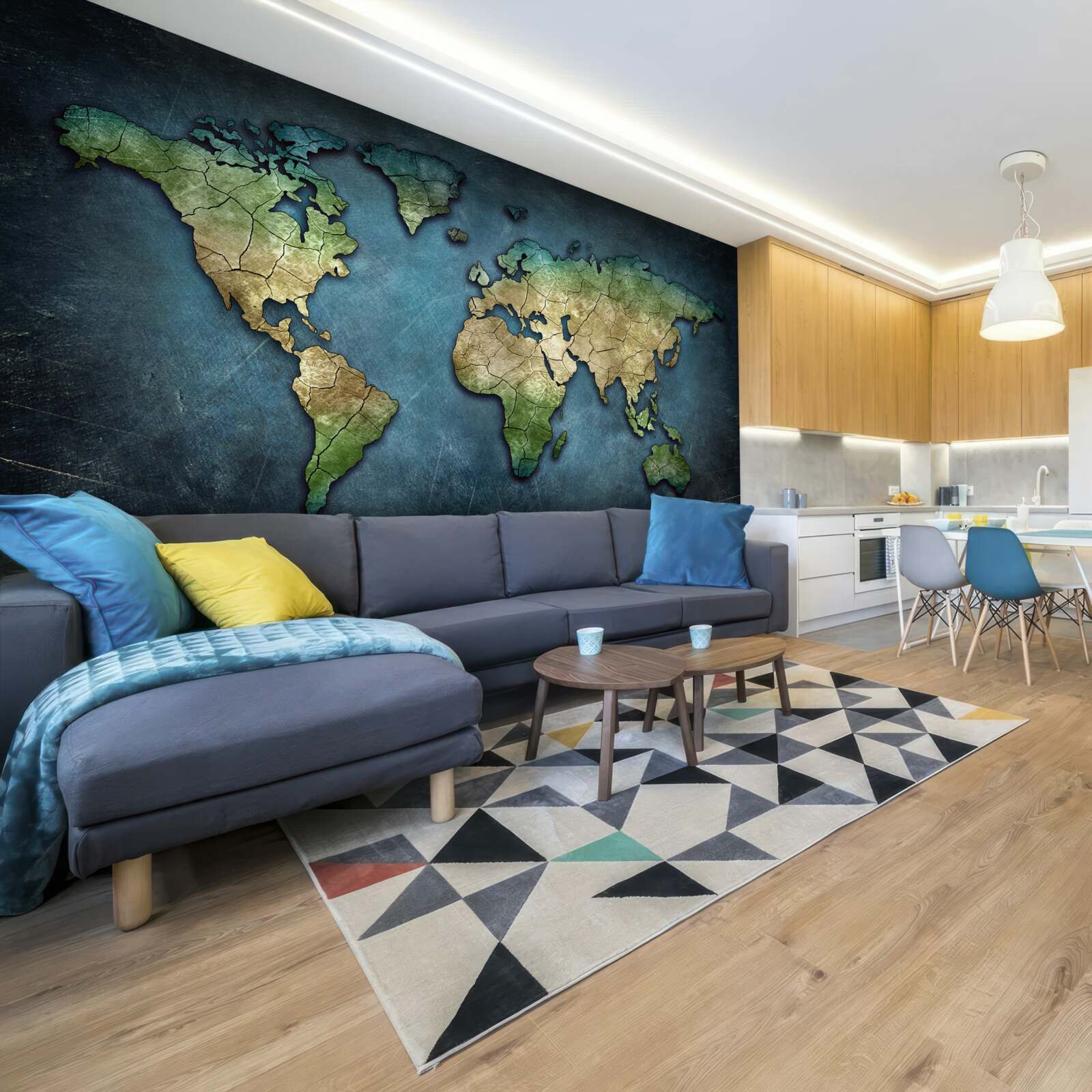 Papier peint carte du monde pour le mur