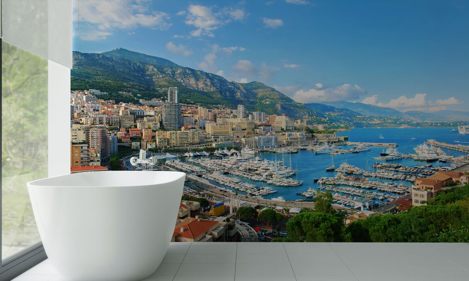 Papier peint Monaco est une baie où se rassemblent de nombreux yachts