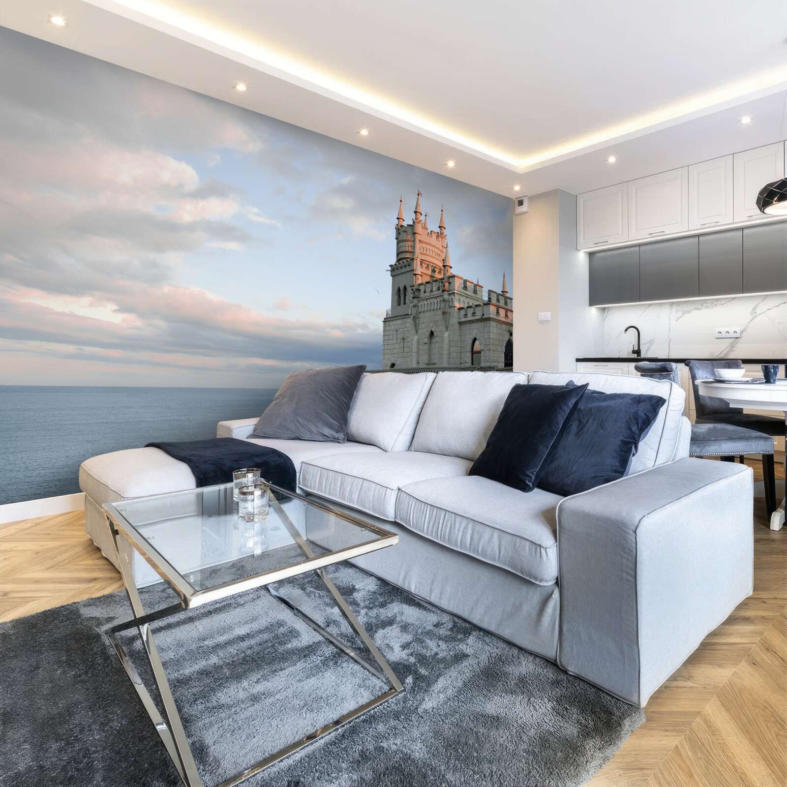 Papier peint nid d'hirondelles à l'aube