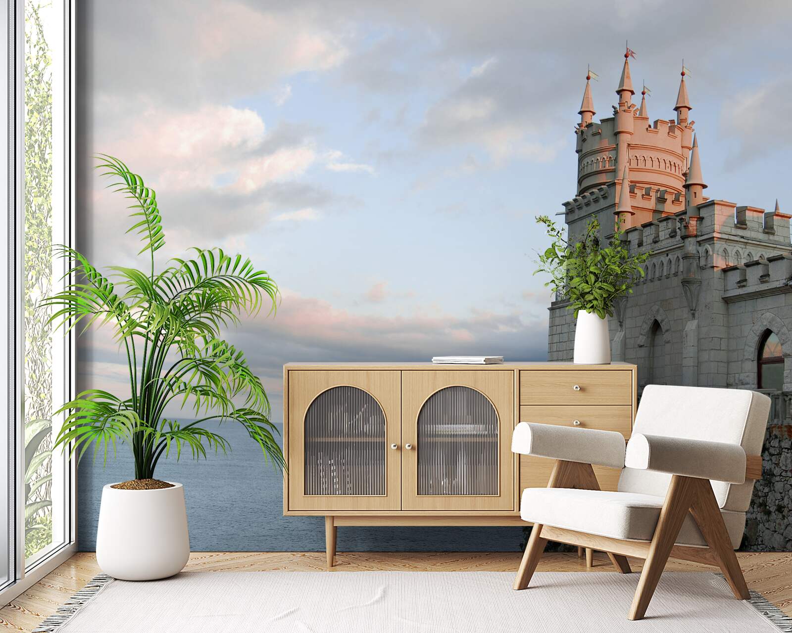 Papier peint nid d'hirondelles à l'aube