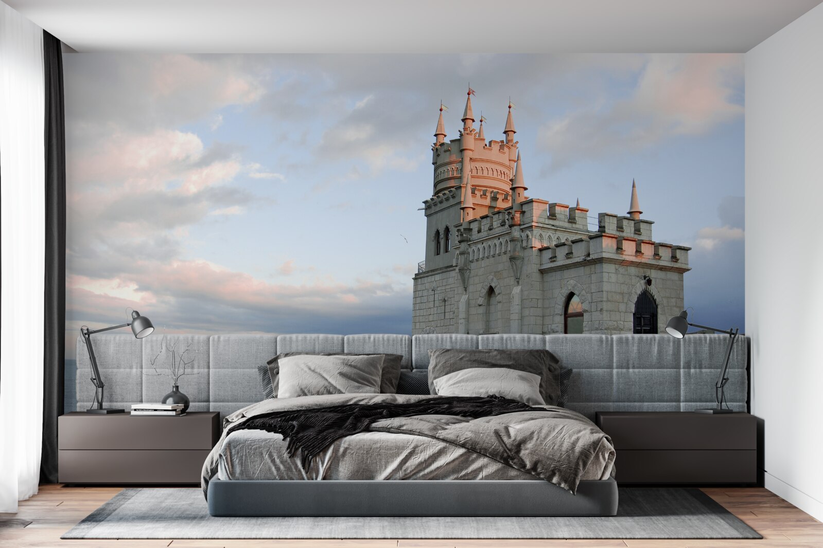 Papier peint nid d'hirondelles à l'aube