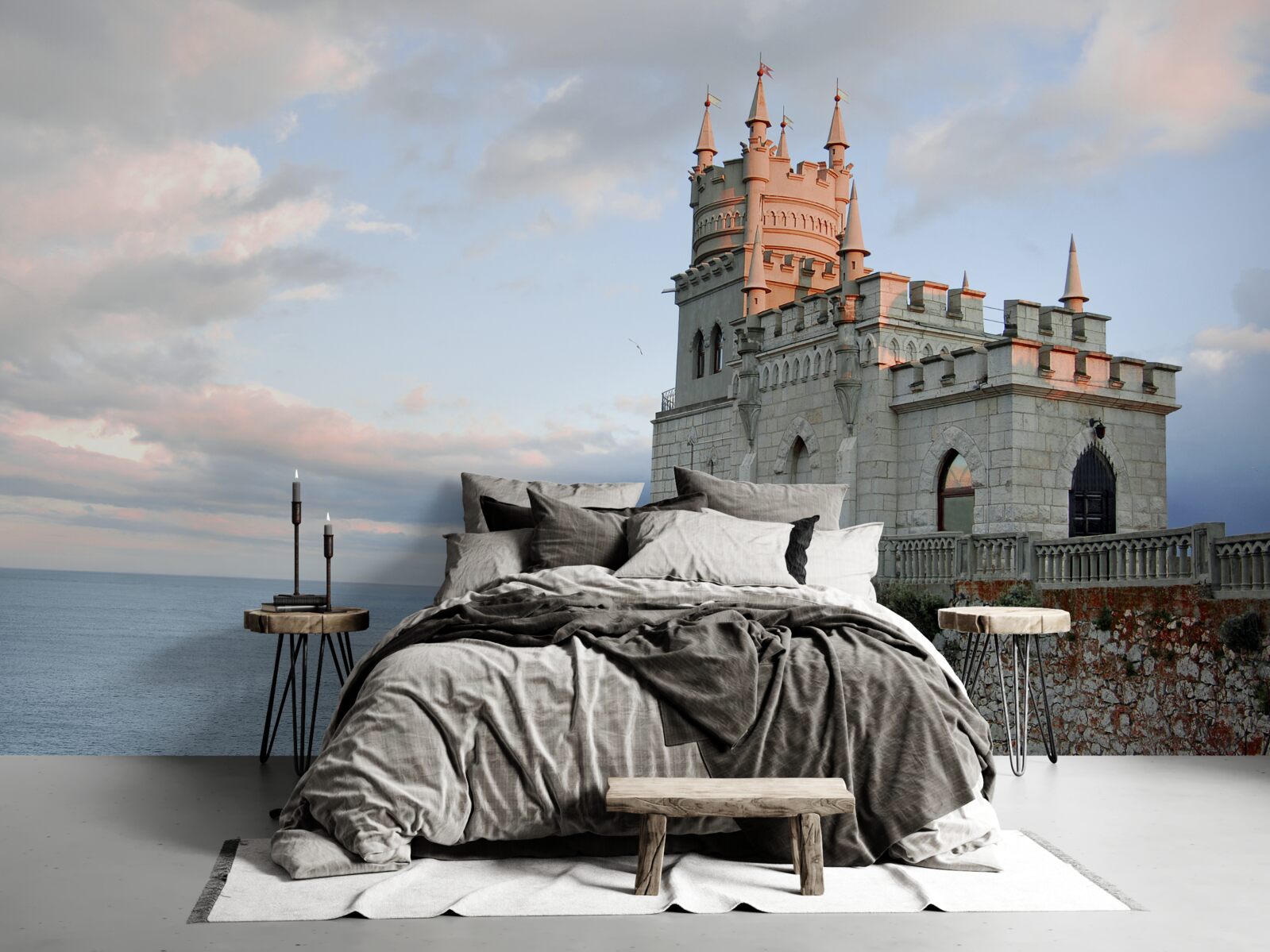 Papier peint nid d'hirondelles à l'aube