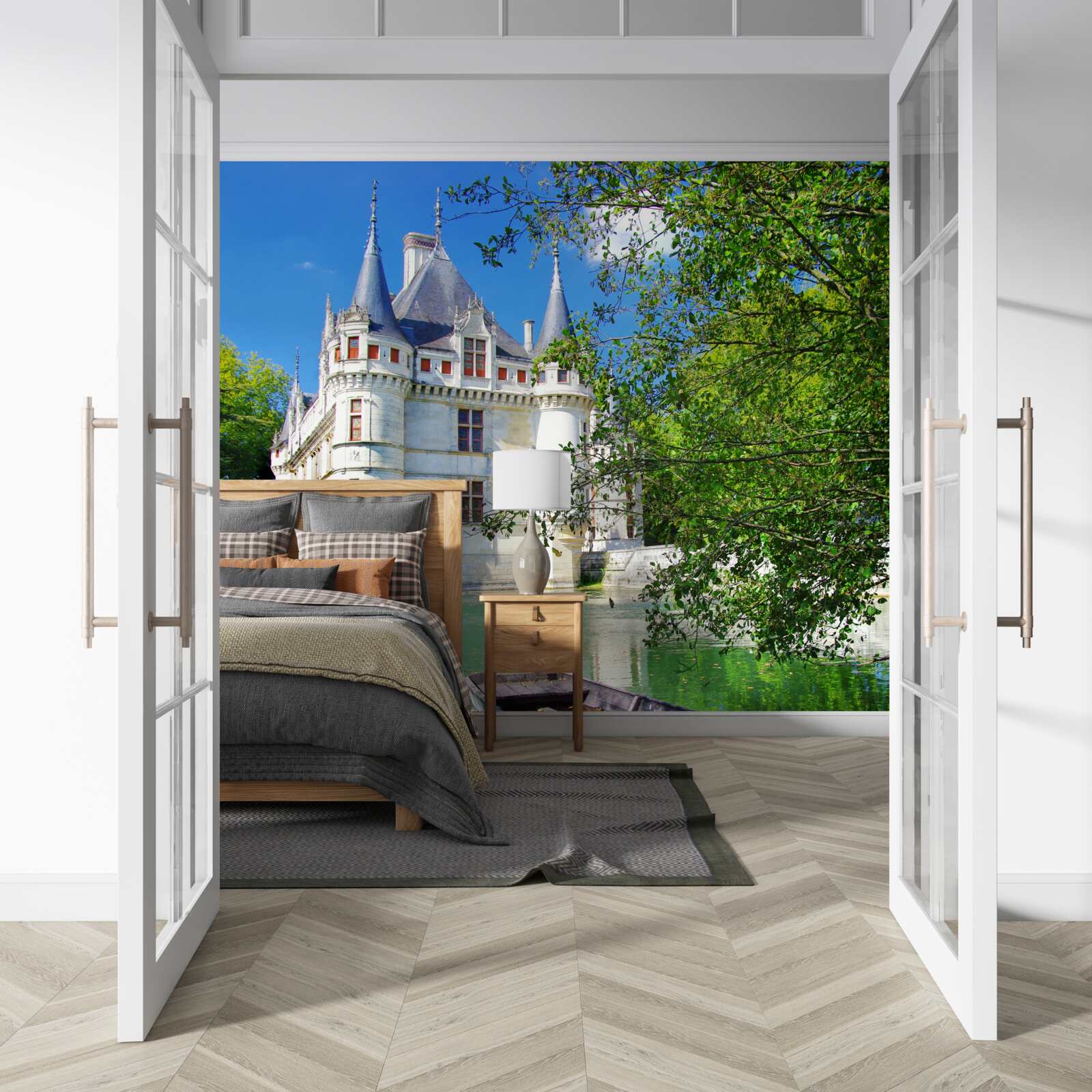 Papier peint le palais d'été est situé au bord d'un lac