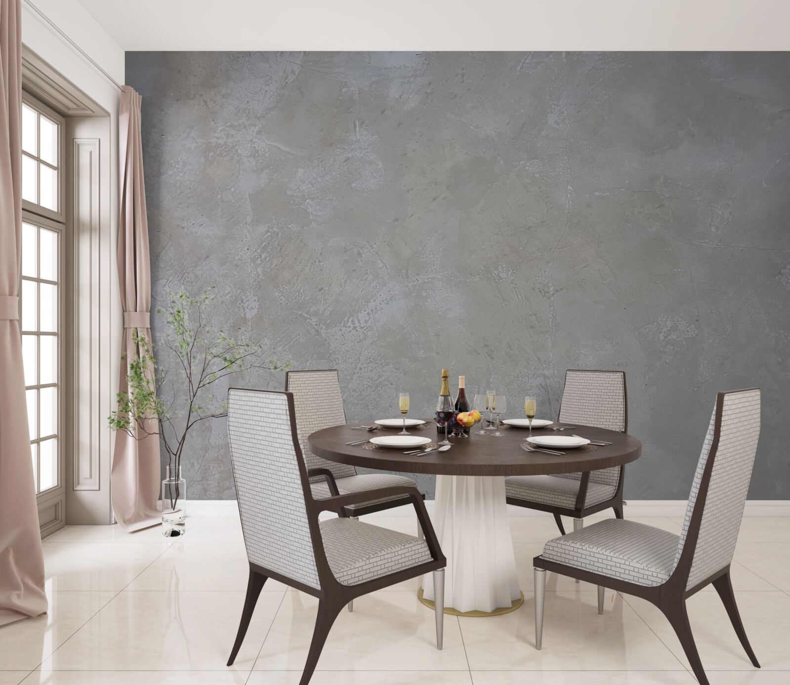 Papier peint fond gris argenté