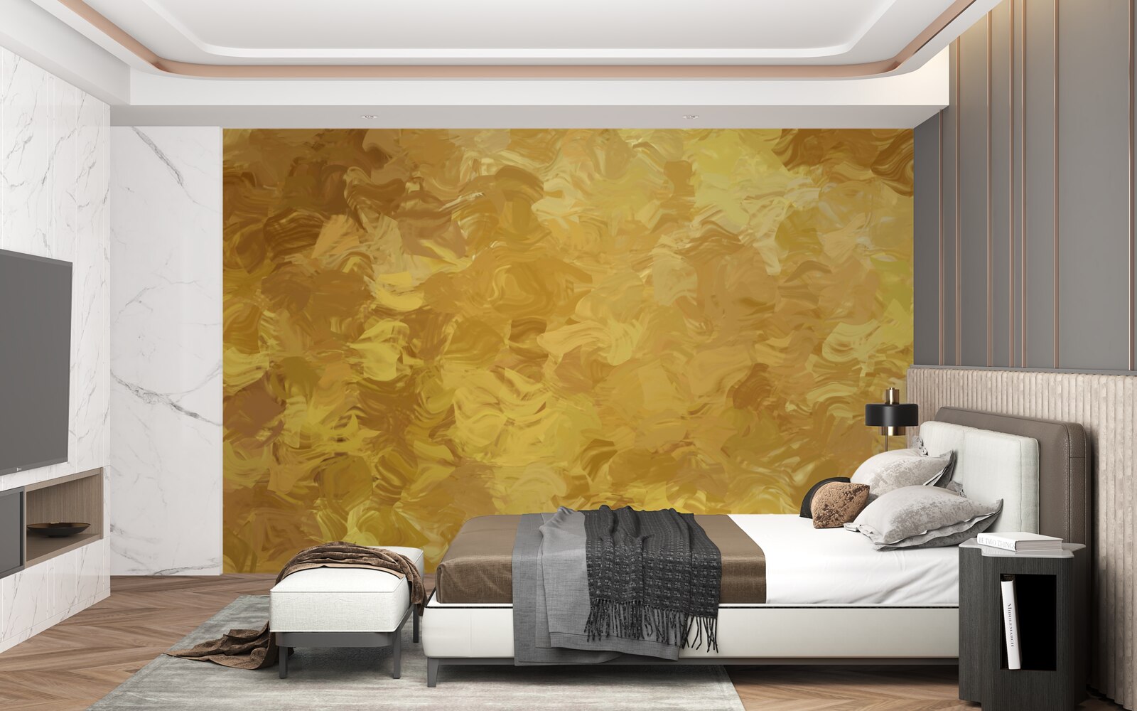 Papier peint arrière-plan avec texture dorée