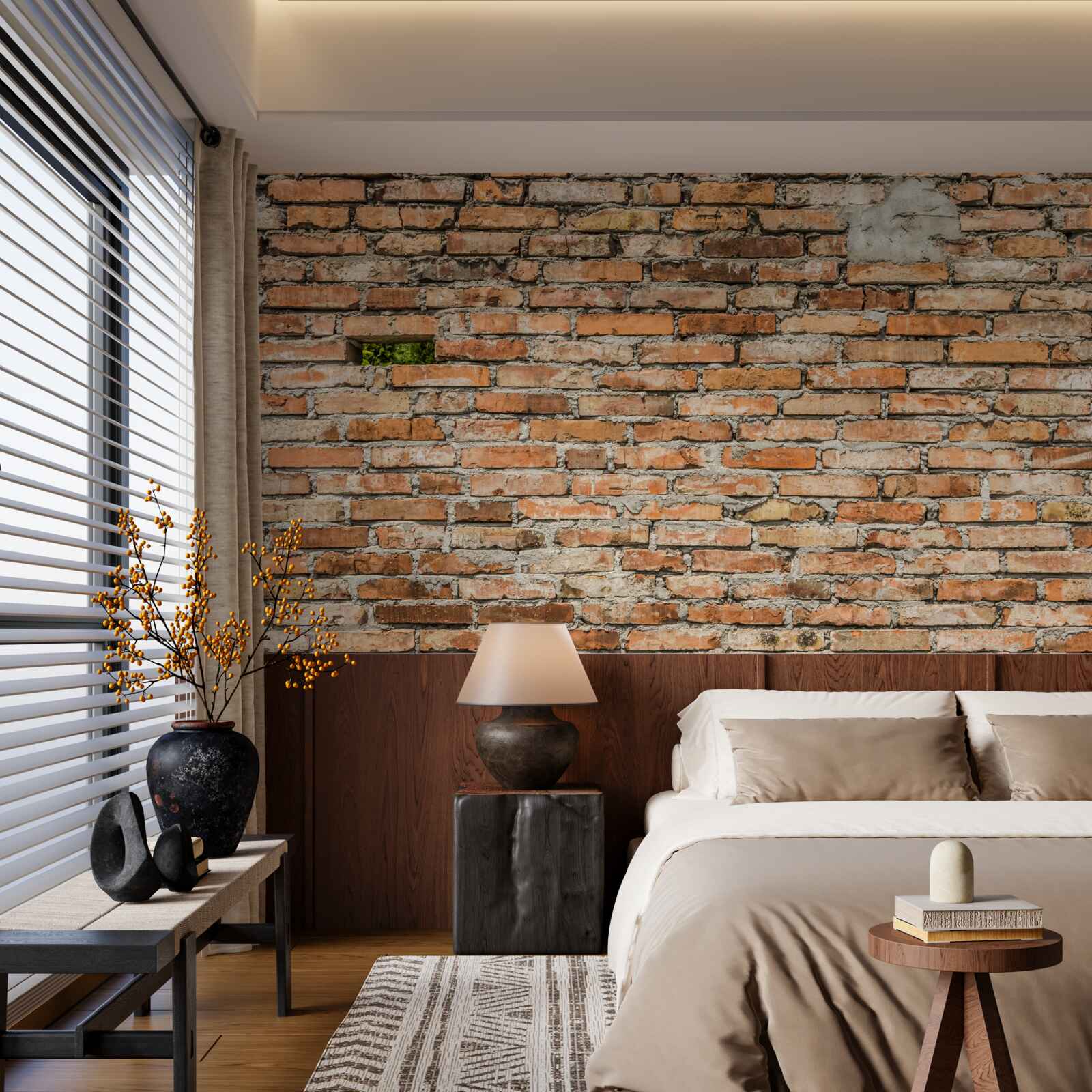 Papier peint Un mur dont les briques tombent et ont perdu leur fraîcheur