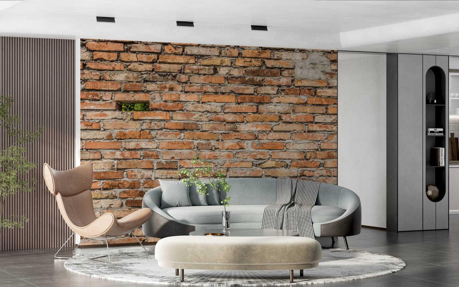 Papier peint Un mur dont les briques tombent et ont perdu leur fraîcheur