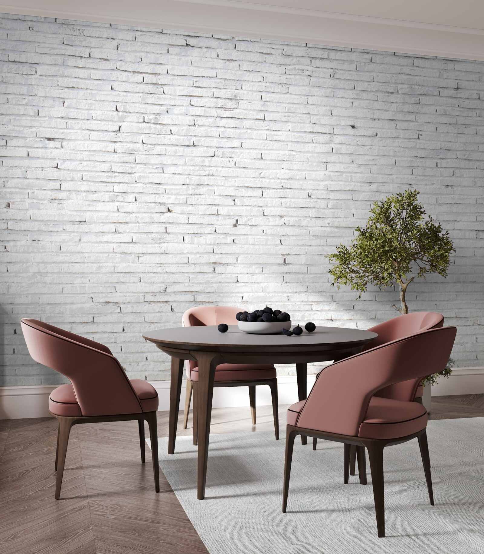 Papier peint Le mur est en brique, d'un blanc parfait