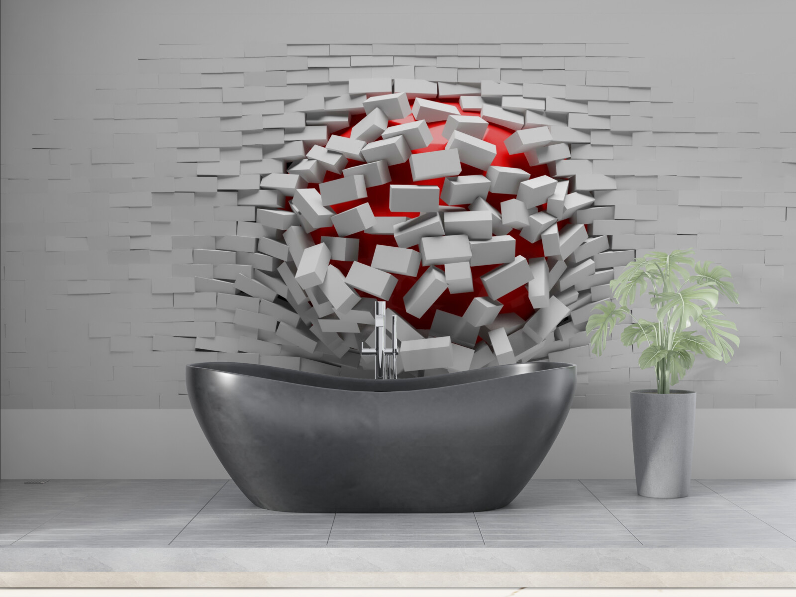 Papier peint Le mur qui tombe des briques