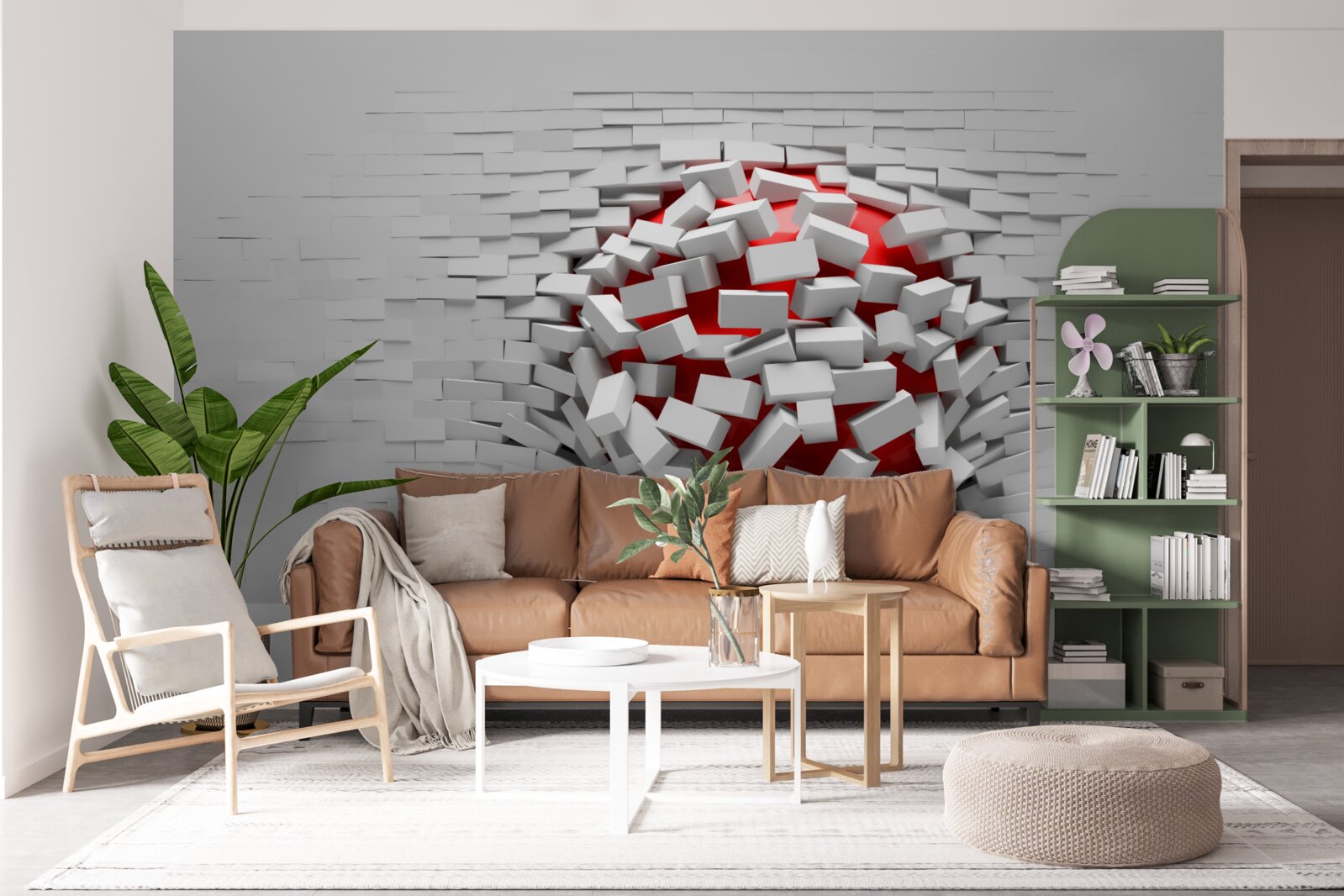 Papier peint Le mur qui tombe des briques