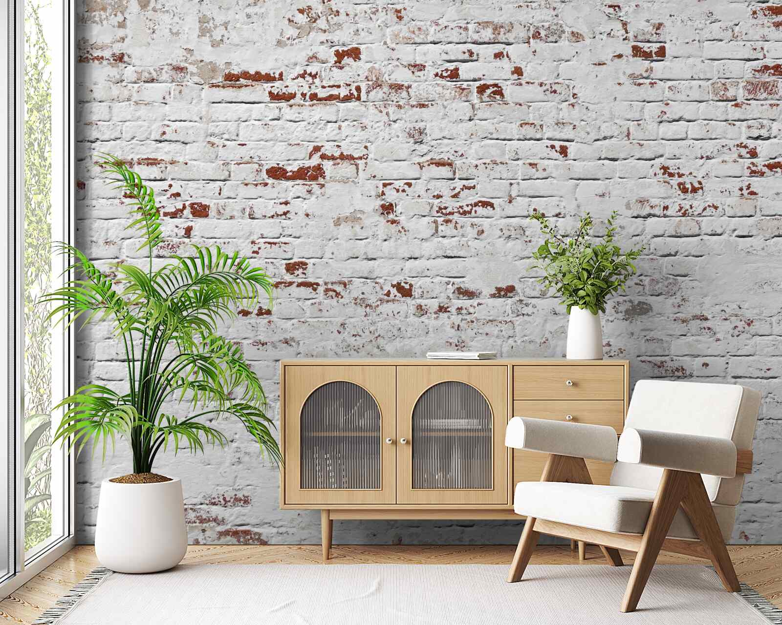 Papier peint Un mur de briques qui a perdu son aspect