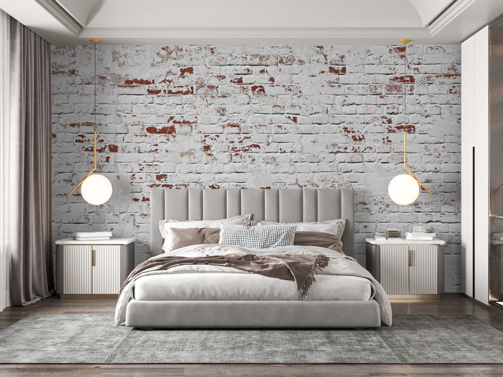 Papier peint Un mur de briques qui a perdu son aspect