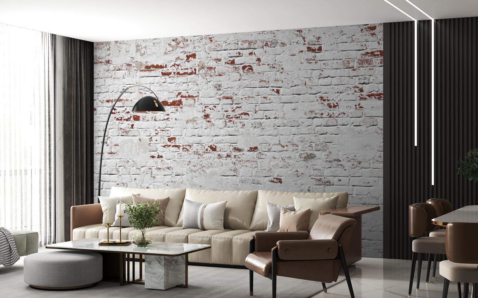 Papier peint Un mur de briques qui a perdu son aspect