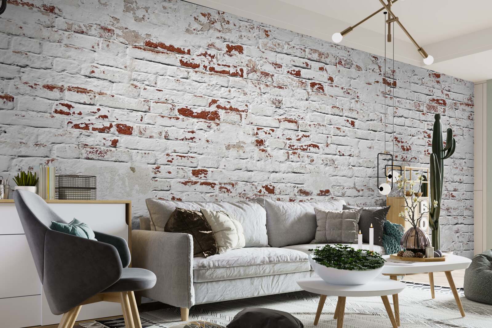 Papier peint Un mur de briques qui a perdu son aspect