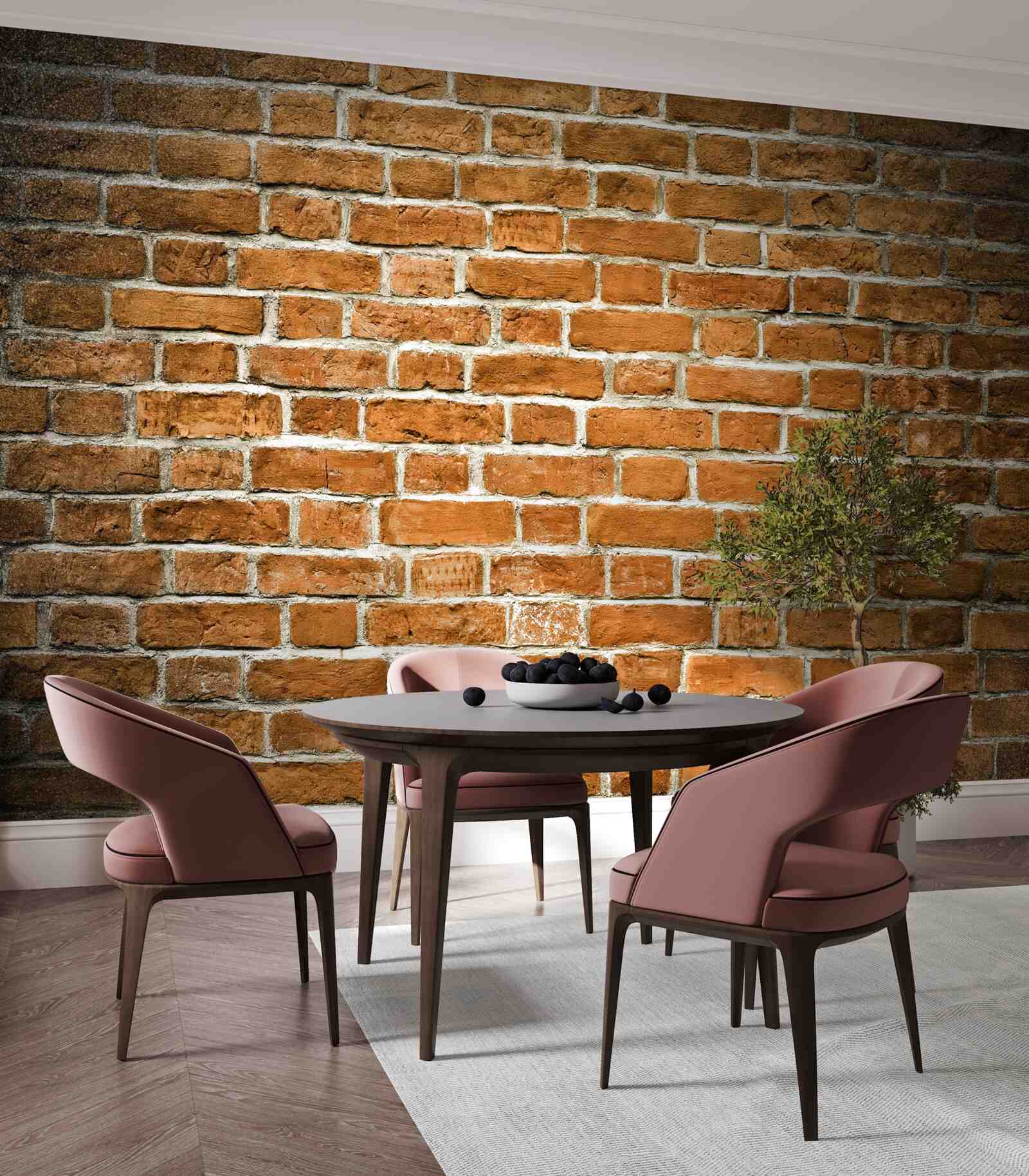 Papier peint mur de briques brunes