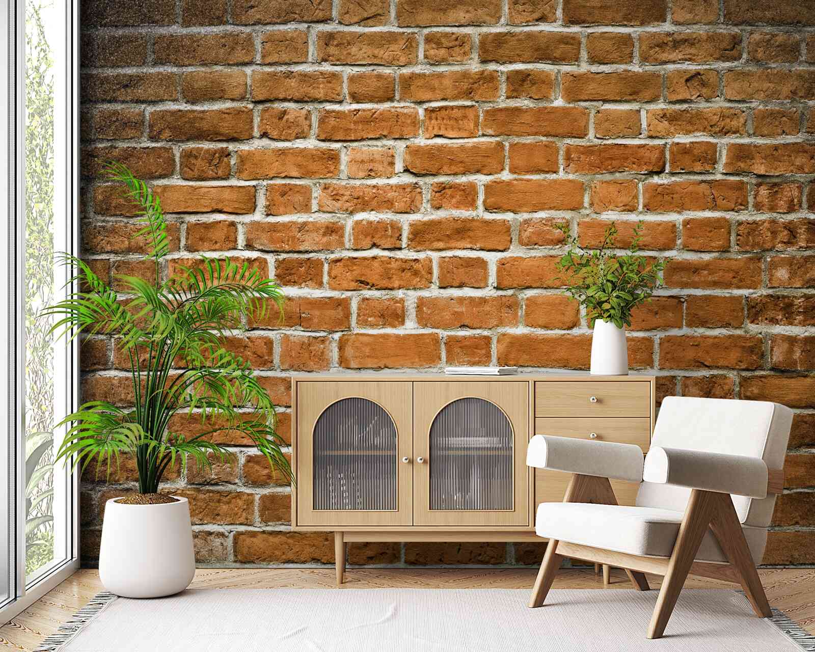 Papier peint mur de briques brunes