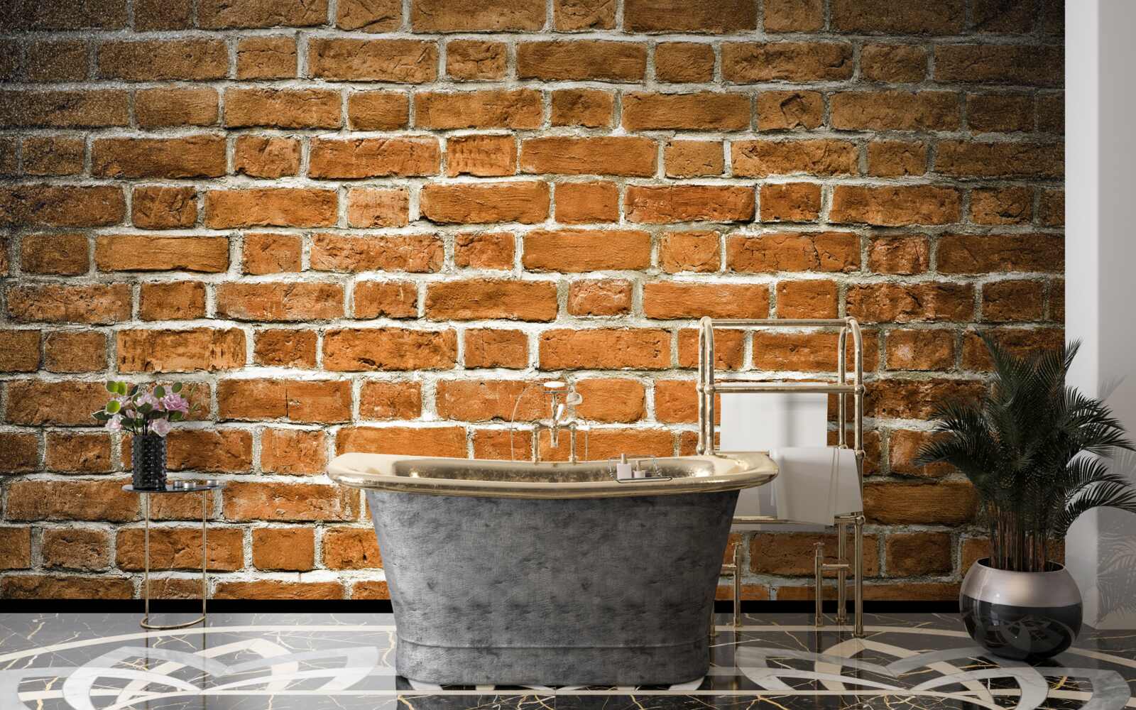 Papier peint mur de briques brunes