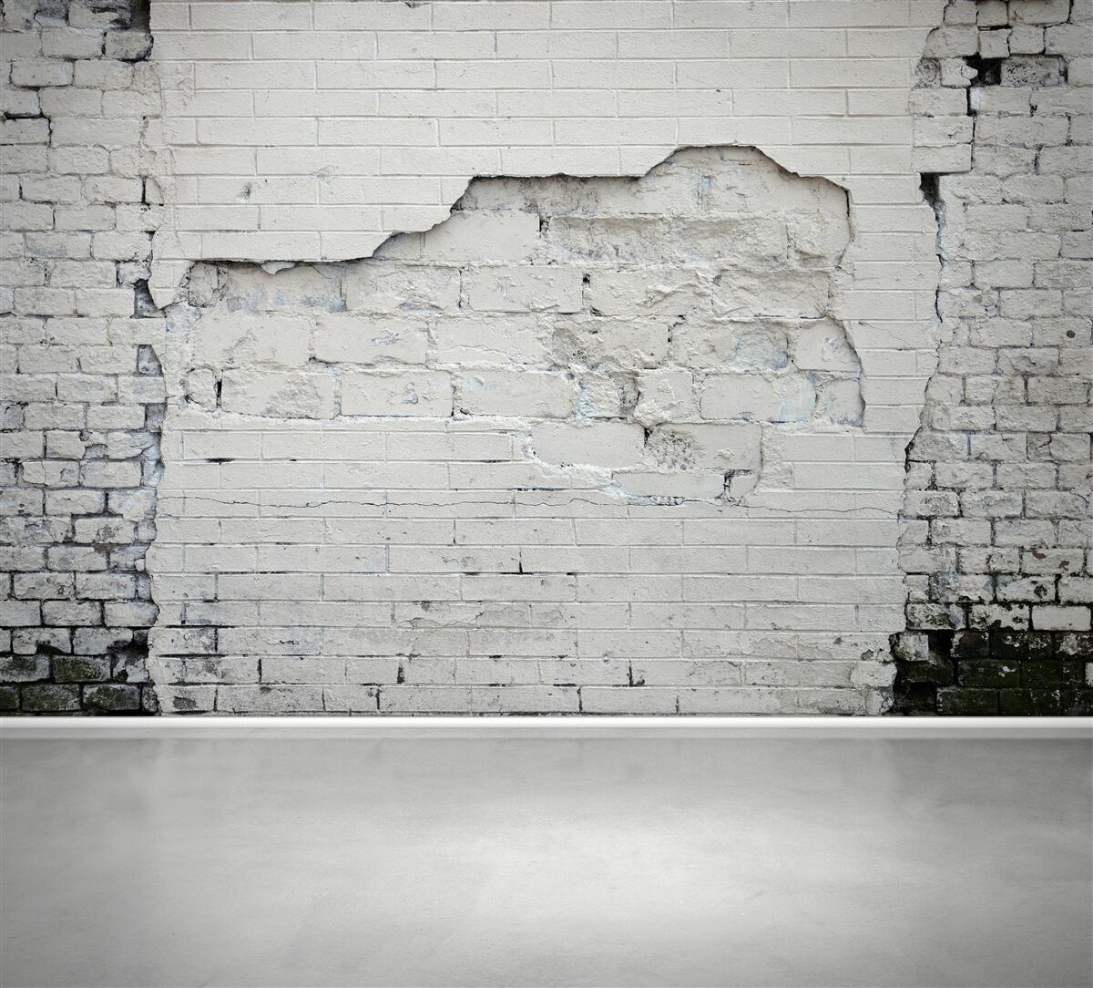 Papier peint mur de briques anciennes blanc neige