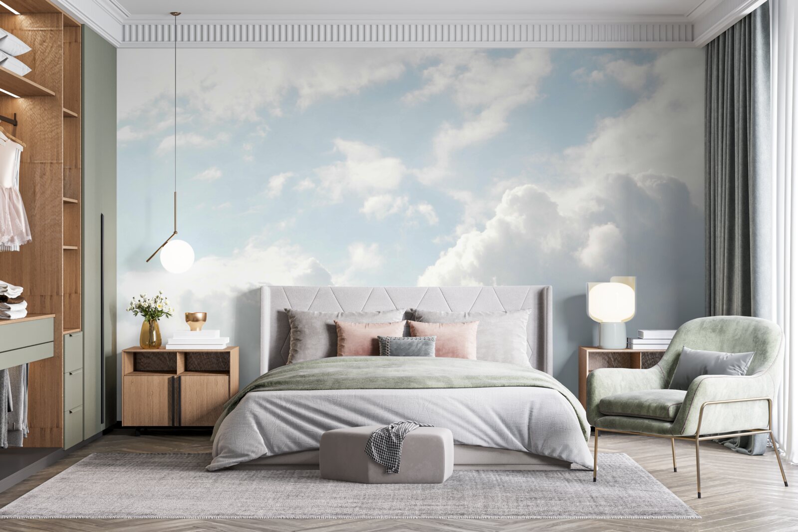 Papier peint d'épais nuages laiteux