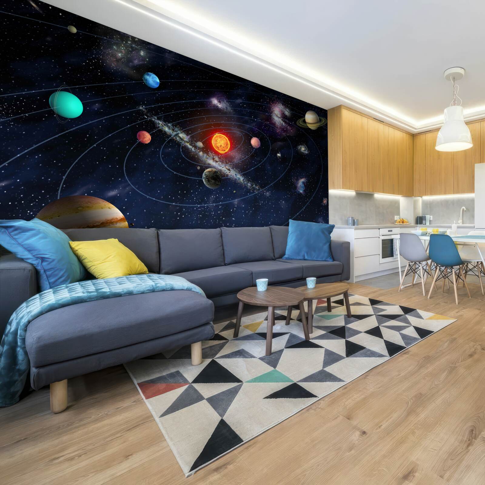 Papier peint schéma planétaire dans l'espace