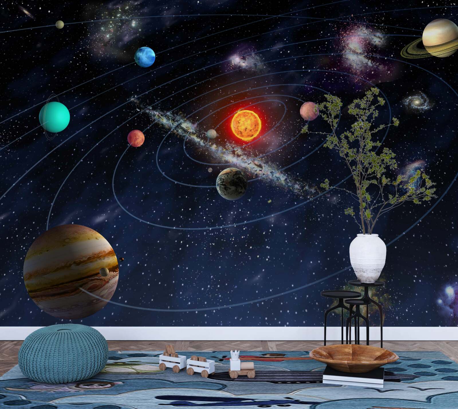 Papier peint schéma planétaire dans l'espace