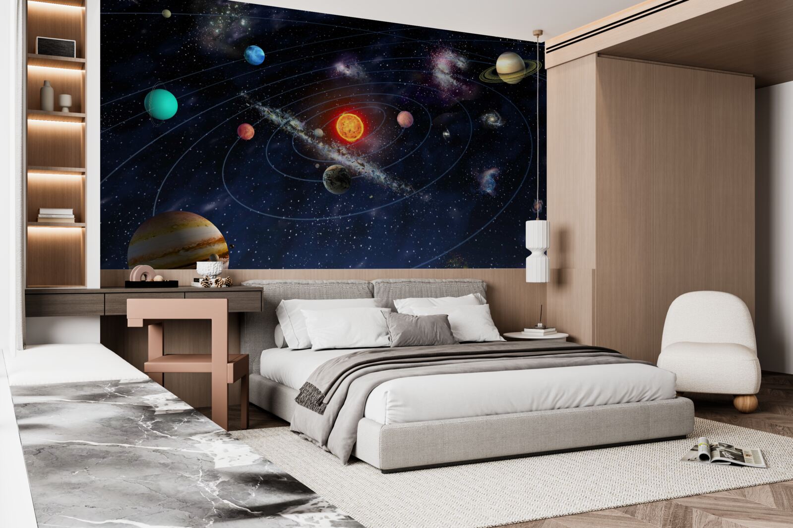 Papier peint schéma planétaire dans l'espace