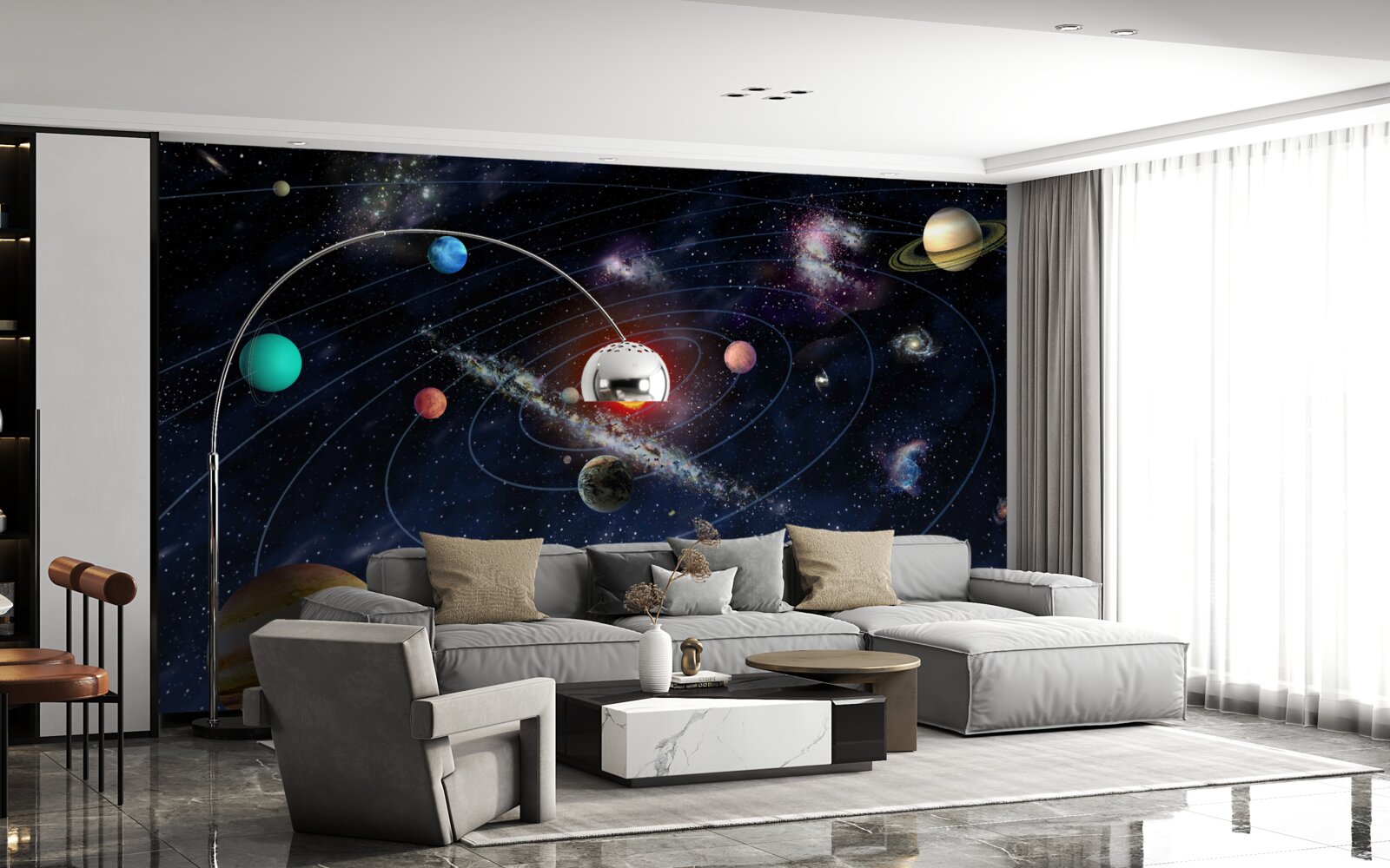 Papier peint schéma planétaire dans l'espace