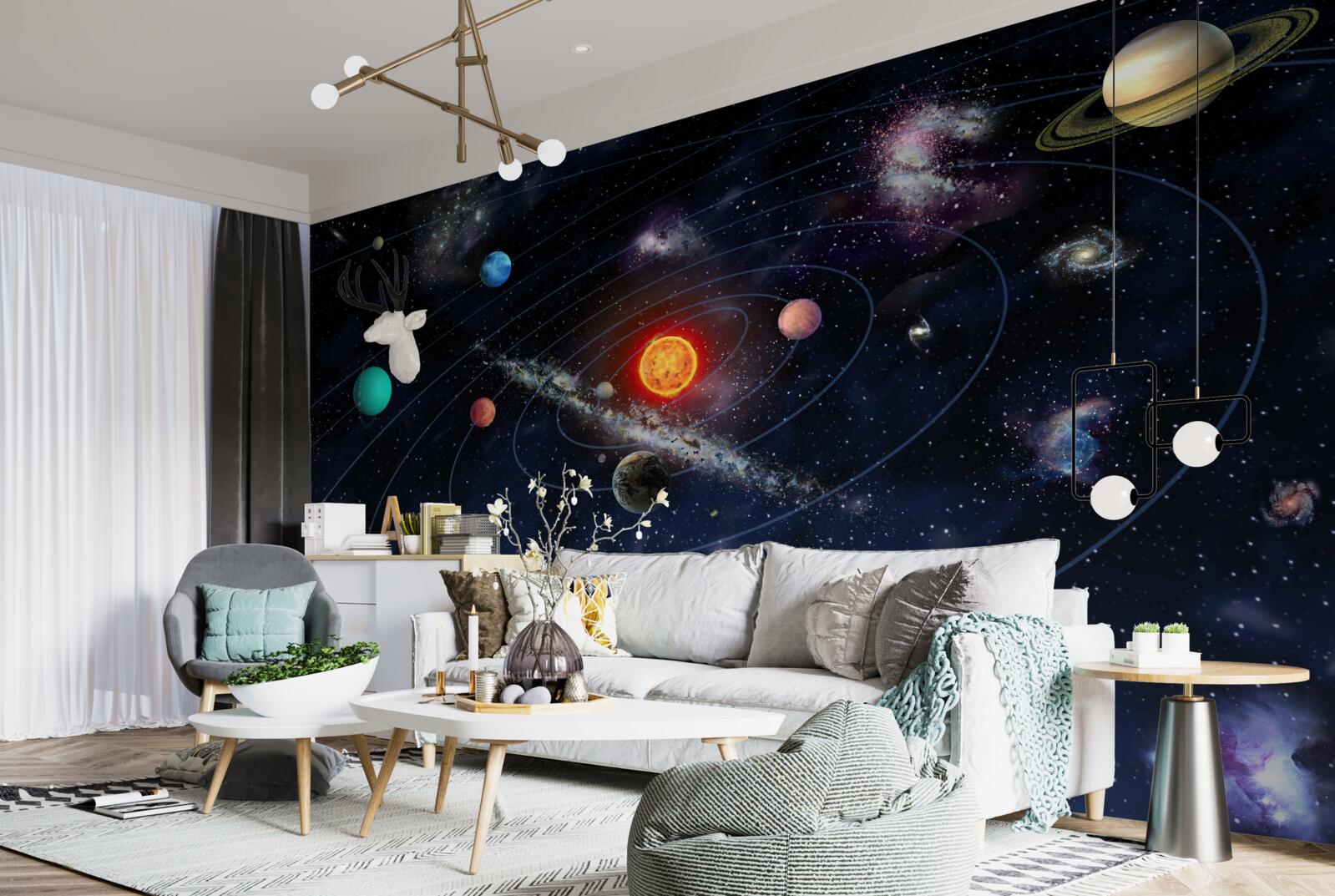 Papier peint schéma planétaire dans l'espace