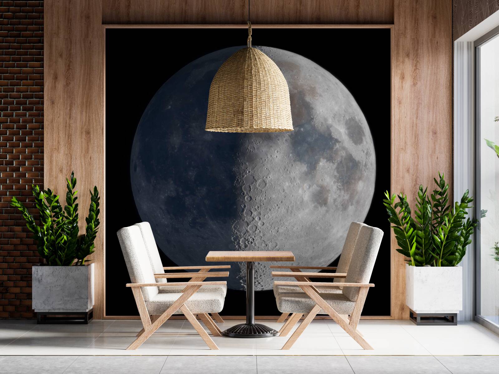 Papier peint jours et nuits sur la lune