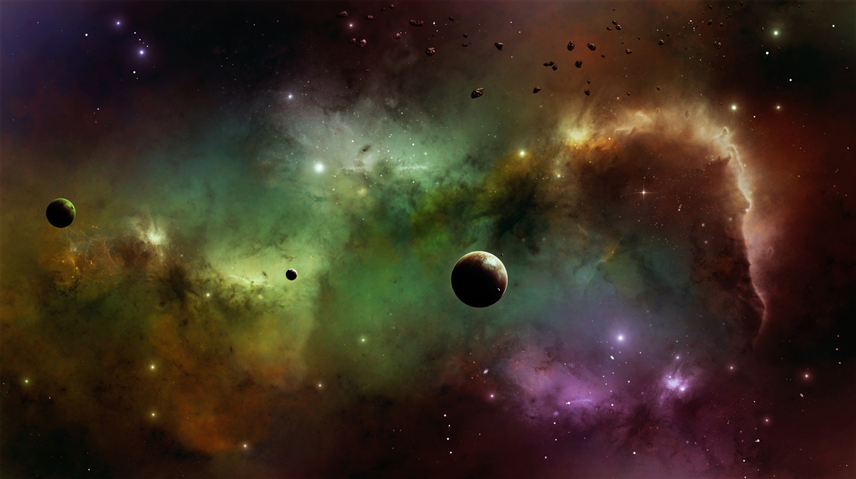 Papier peint un univers multicolore unique