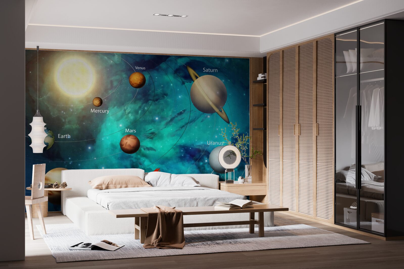 Papier peint spectacle planète nommée