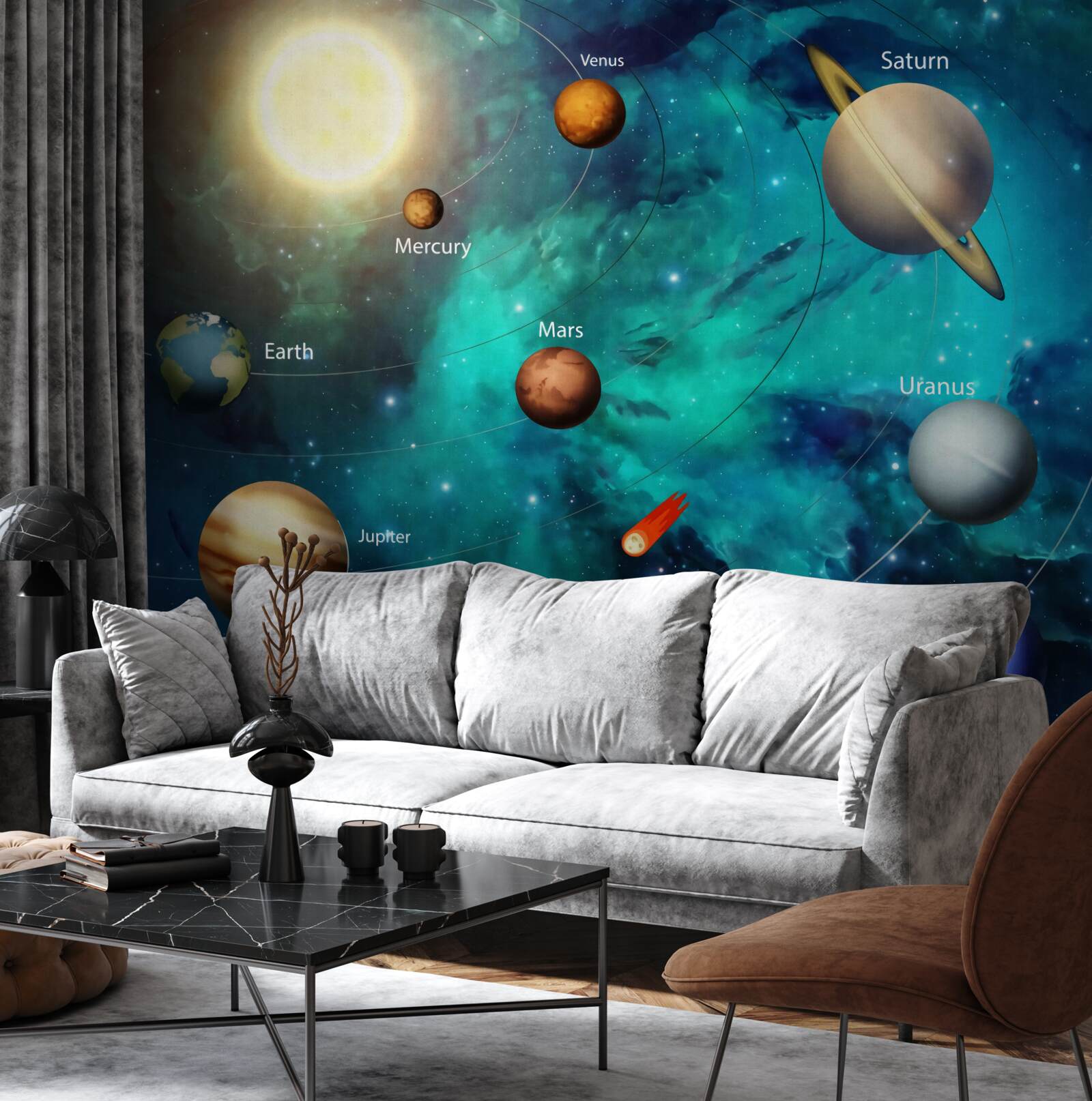Papier peint spectacle planète nommée
