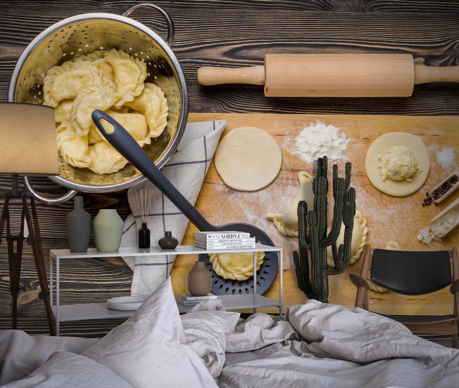 Papier peint le processus minutieux de préparation des boulettes