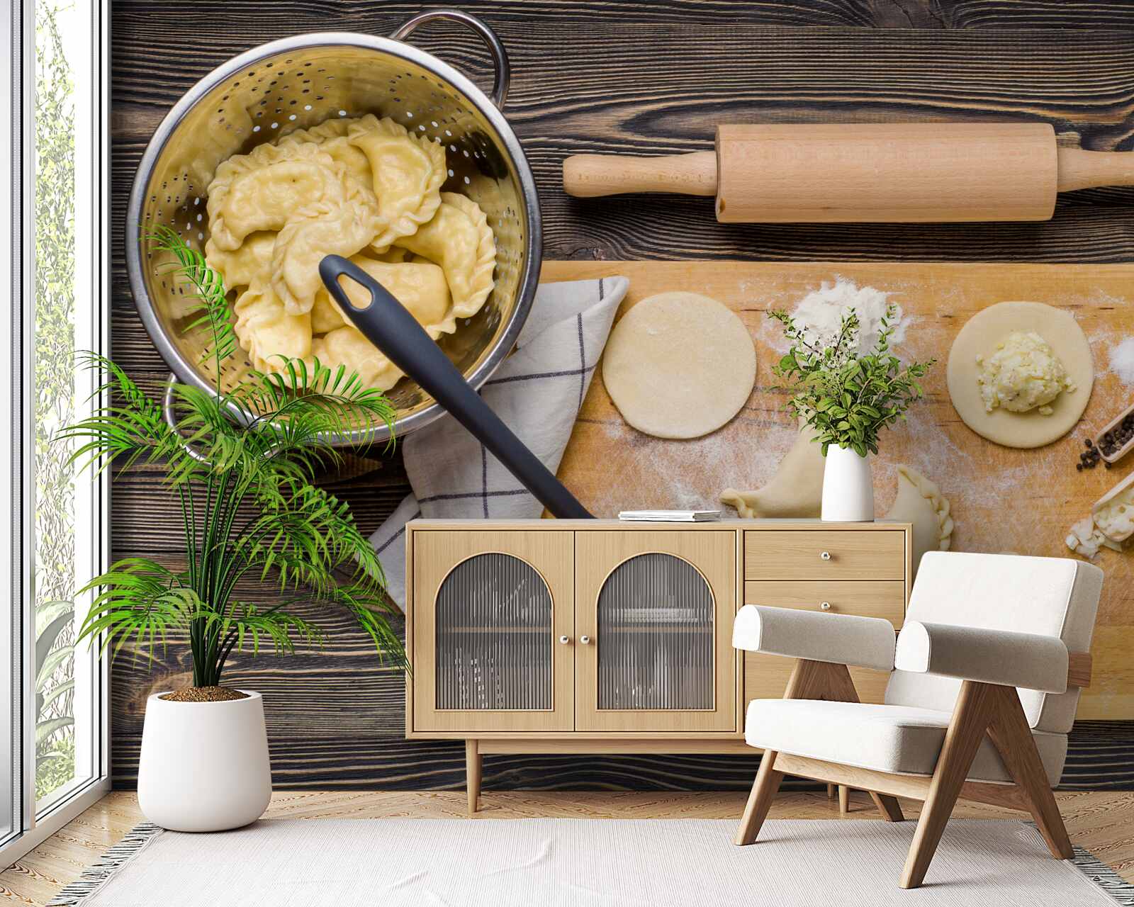 Papier peint le processus minutieux de préparation des boulettes