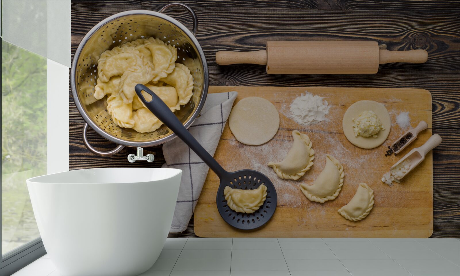 Papier peint le processus minutieux de préparation des boulettes