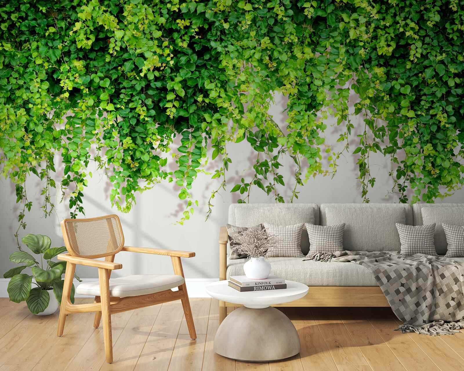 Papier peint les plantes suspendues sont vert clair