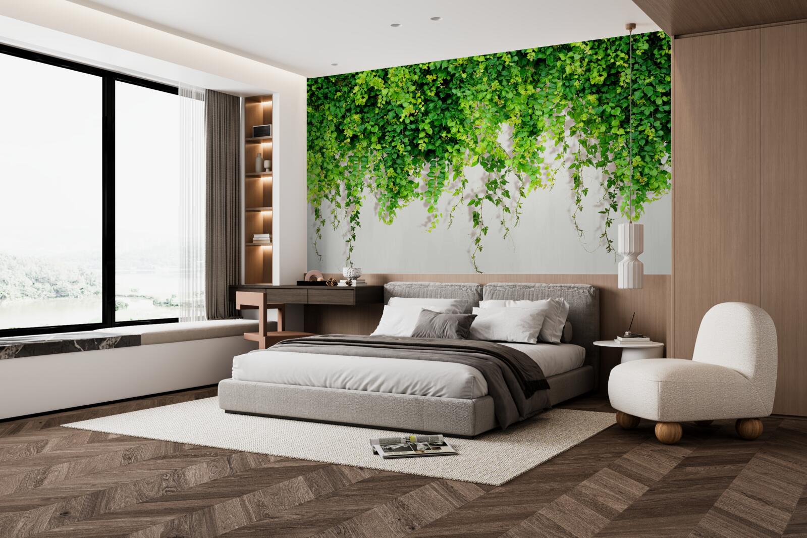 Papier peint les plantes suspendues sont vert clair