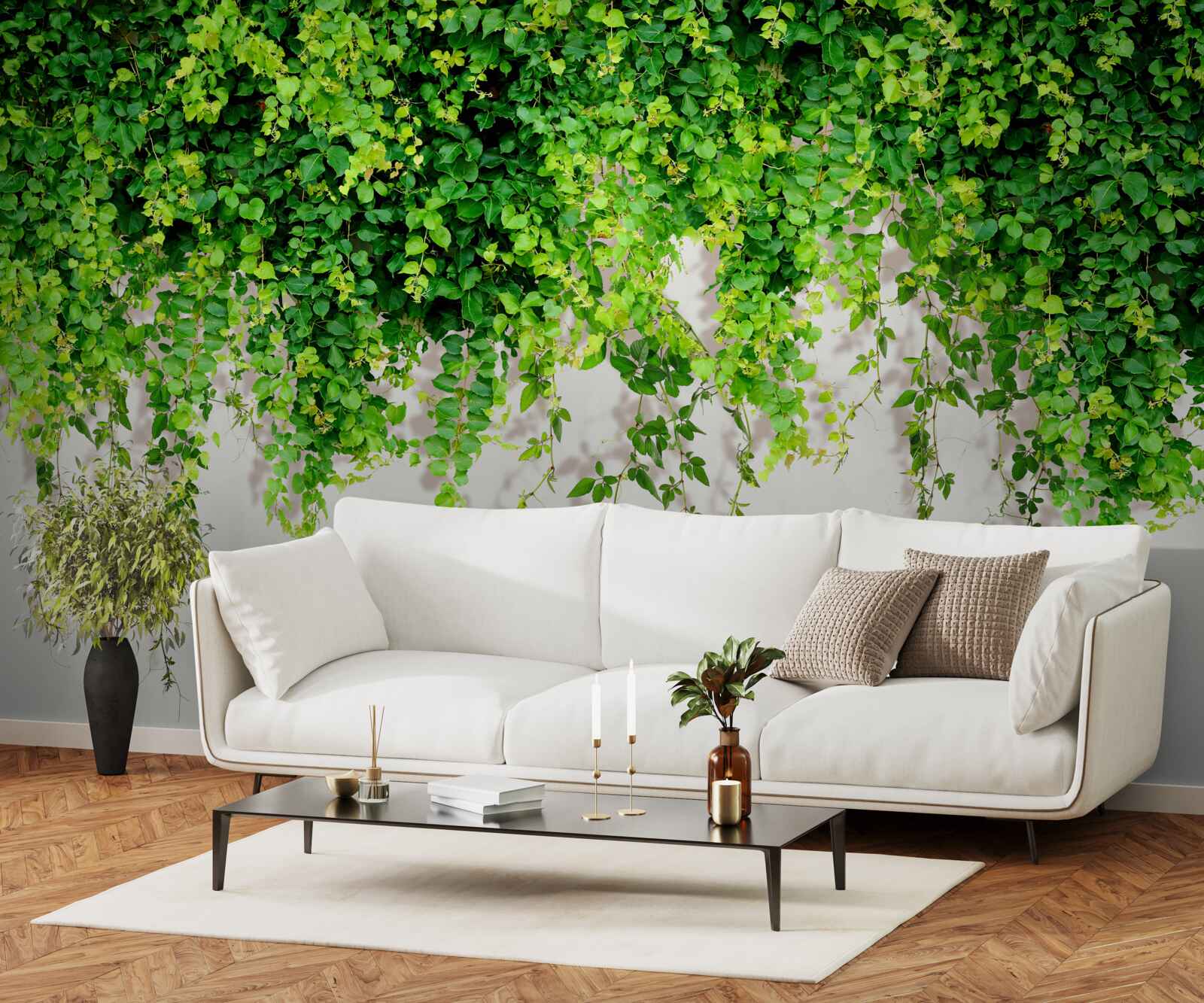 Papier peint les plantes suspendues sont vert clair